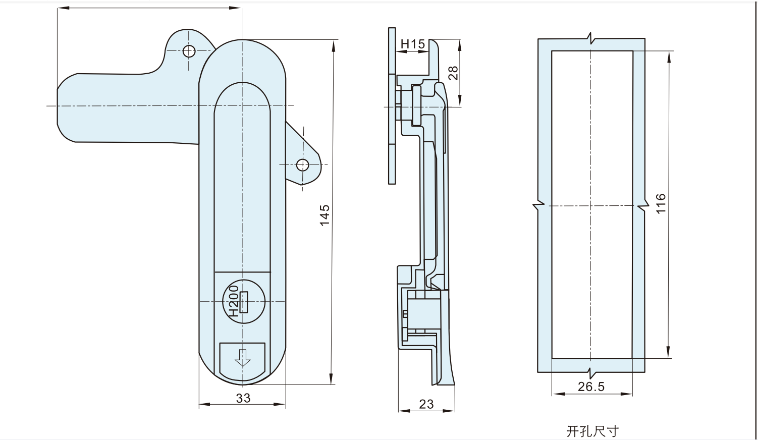 KHÓA TỦ ĐIỆN HỢP KIM KẼM AB301-1